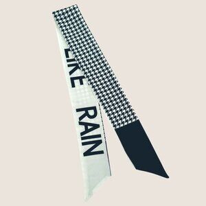 Houndstooth Slim Scarf 34 inch Black White Streetwear Indie Neck Hair Bag No 53
